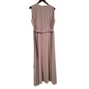 New Inayah Almond Sleeveless Slip Maxi Dress With Tie Size XL 56 Modest